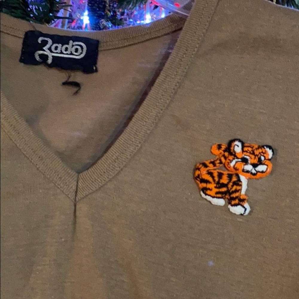 Adorable embroidered tiger cap sleeve‎ T-shirt